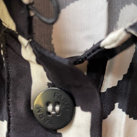 Farm Rio Black Palermo NWT Lenzing Ecovero Viscose Chemise, Sz SM, striking look - Picture 3 of 16